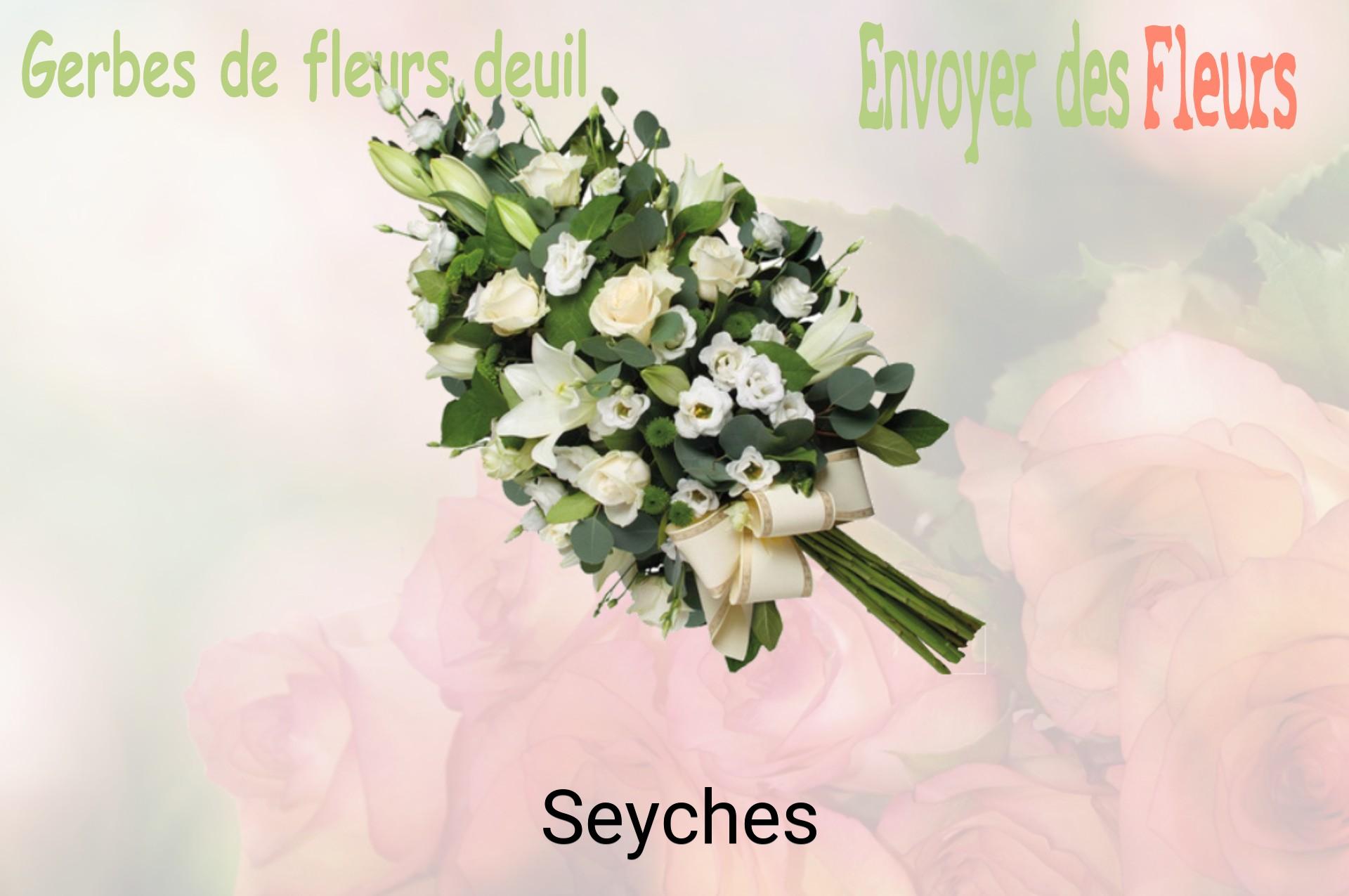 Gerbe de fleurs de deuil livrée à Seyches
